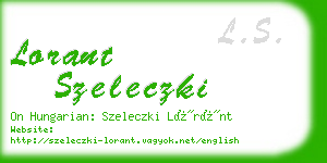 lorant szeleczki business card